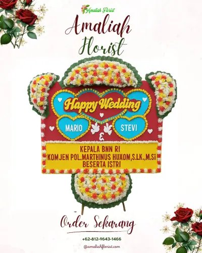 Karangan Papan Bunga Pernikahan di Sidorame Barat I